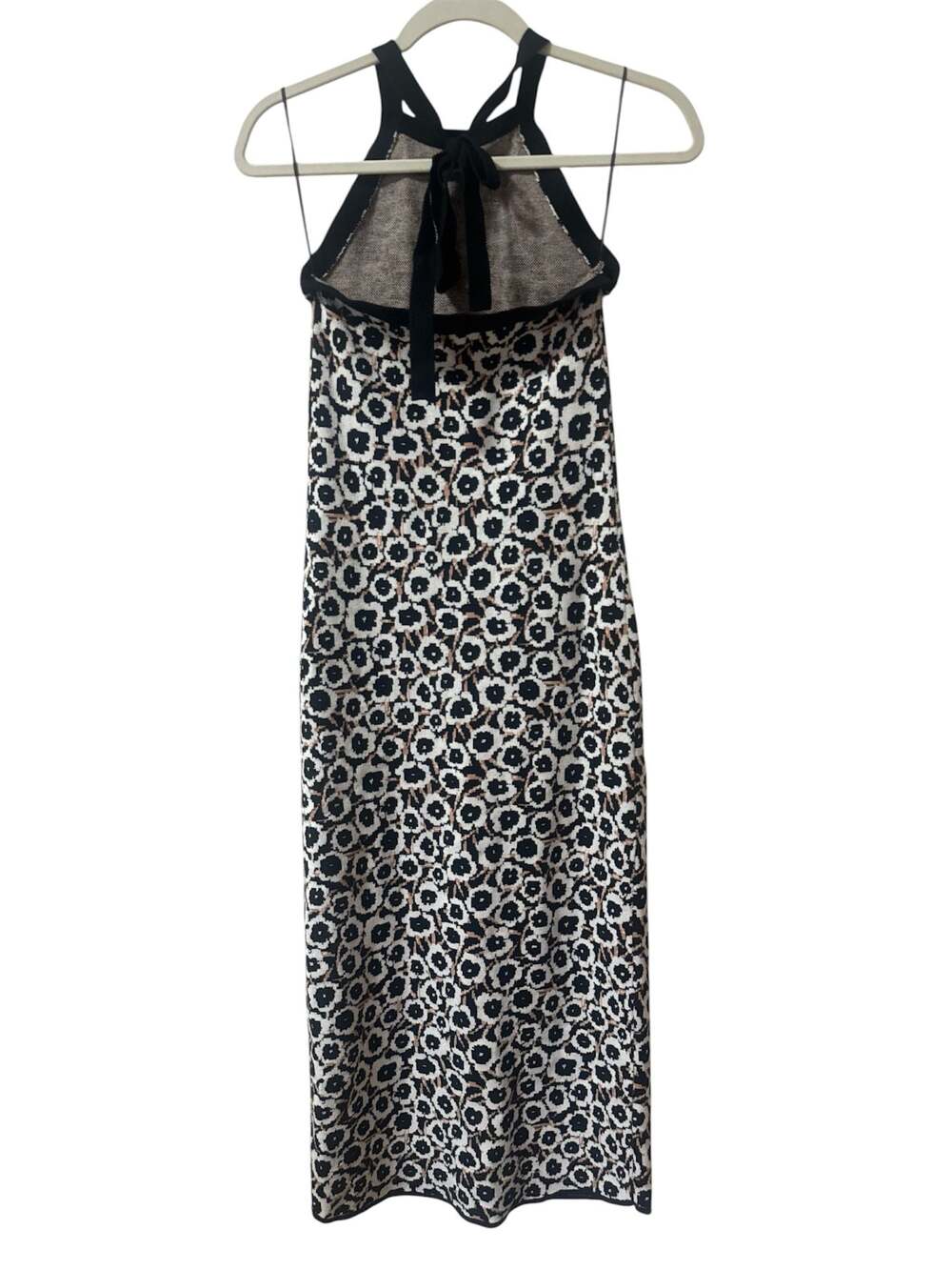 DVF for Target Women's Knit Halter Midi Dress in Black and Tan Floral XS - Picture 2 of 6